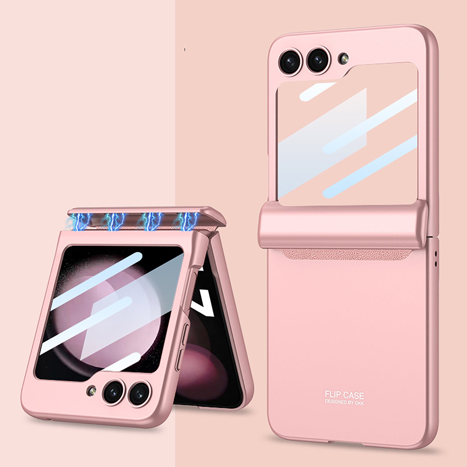 GKK For Samsung Galaxy Z Flip5 5G PC Phone Case Magnetic Hinge Protection Cover with Tempered Glass Small Screen Film GKK For Samsung Galaxy Z Flip5 5G PC Phone Case Magnetic Hinge Protection Cover with Tempered Glass Small Screen Film